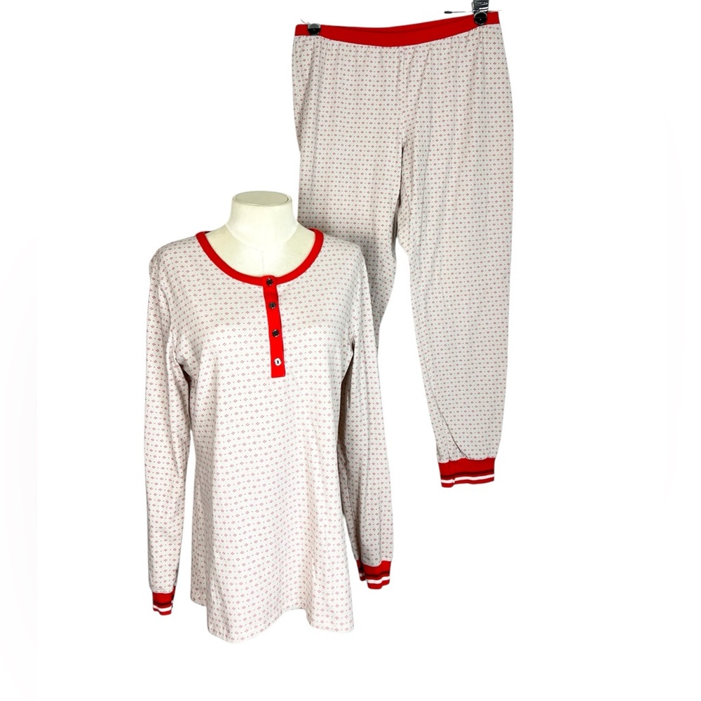 Hearth & Hand with Magnolia Pajamas size L two piece joggers‎ henley longjohns